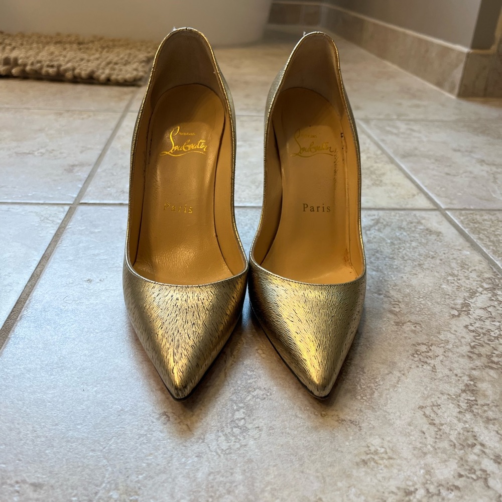 Gold Christian Louboutin Heels